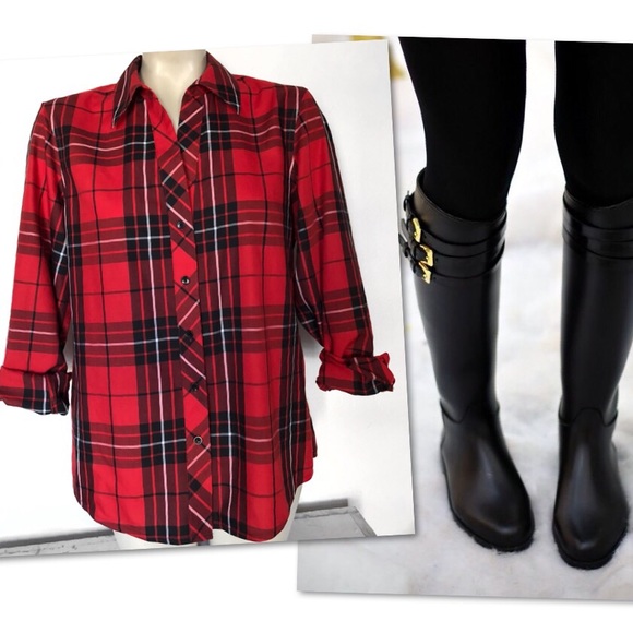 Gold Label Investments Tops - RED PLAID CAMPFIRE GOLD LABEL INVESTMENTS SHIRT